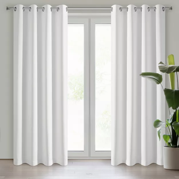 Zasłona na przelotkach 135x250 PARISA zaciemniająca biała jednokolorowa Design 91