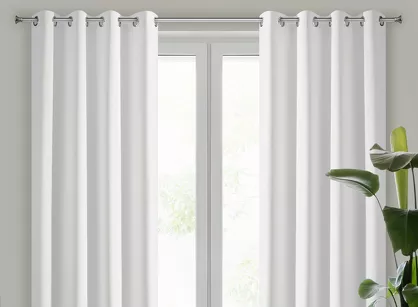 Zasłona na przelotkach 135x250 PARISA zaciemniająca biała jednokolorowa Design 91