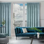 Zasłona na taśmie 135x300 ROSA welwetowa morska Design 91 - 11