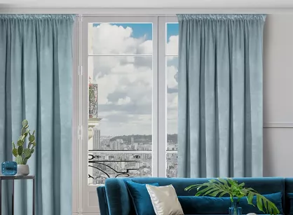 Zasłona na taśmie 135x300 ROSA welwetowa morska Design 91