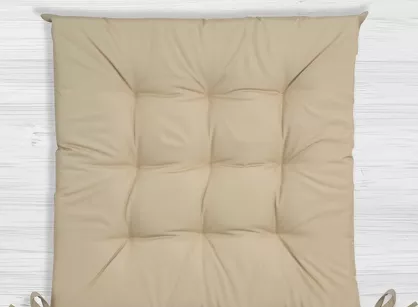 Poduszka 40x40x5 GARDEN beżowa siedzisko na krzesło pikowana z troczkami wodoodporna