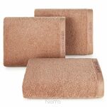 Ręcznik 70x140 EVI Pierre Cardin ciemny puder zdobiony bordiurą w kolorze ręcznika z logo marki 430 g/m2 - 4