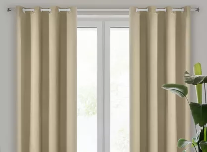 Zasłona na przelotkach 135x250 PARISA zaciemniająca beżowa jednokolorowa Design 91