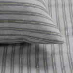 Pościel bawełniana 220x200 ETNO 1 stalowa w pasy z nicią lureksową - 6