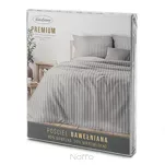 Pościel bawełniana 220x200 ETNO 1 stalowa w pasy z nicią lureksową - 2