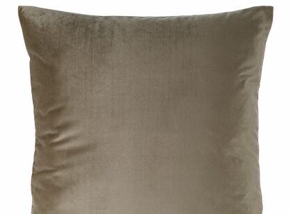 Poszewka welwetowa 60x60 ELORA jednokolorowa beżowa o aksamitnej strukturze