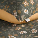 Pościel z makosatyny 220x200 REINA 48 ciemna oliwka z wzorem kwiatów z kolekcji Reina Line - 3