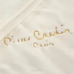 Koc akrylowy 160x220 CLARA 1 Pierre Cardin kremowy jednokolorowy z wyhaftowanym logo - 2