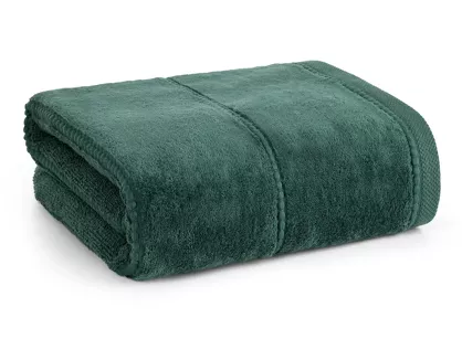 Ręcznik 30x50 MARI ciemna zieleń z welurową bordiurą w pasy 500 g/m2