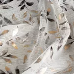 Zasłona na przelotkach 140x250 TERRY biała z etaminy z wzorem miedzianych listków - 3