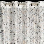 Zasłona na przelotkach 140x250 TERRY biała z etaminy z wzorem miedzianych listków - 4