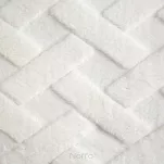 Poszewka 45x45 CARO kremowa puszysta typu flano z wytłaczanym wzorem Design 91 - 7