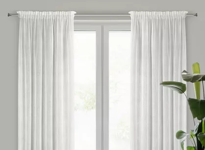 Zasłona na taśmie 140x270 ALEKSA biała o strukturze siatki