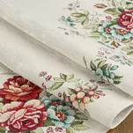 Nakładka gobelinowa 100x100 1233 naturalna z wzorem kwiatowym - 3