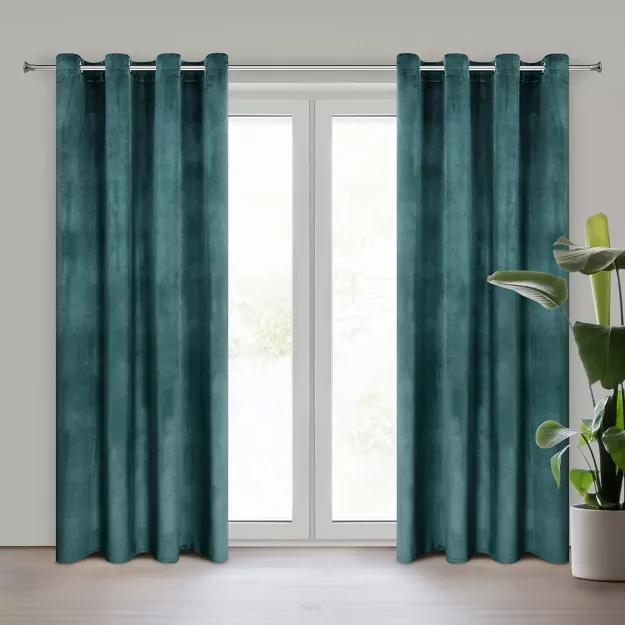 Zasłona  na przelotkach 140x250 ROSA welwetowa ciemny niebieski Design 91