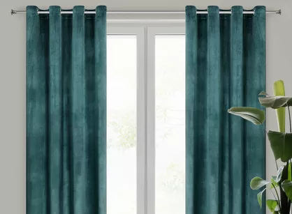 Zasłona gotowa na przelotkach 140x250 ROSA welwetowa ciemny niebieski Design 91