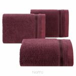Ręcznik 100x150 ABBIE bordowy  z żakardową błyszczącą bordiurą w pasy z delikatną krateczką 500 g/m2 - 5