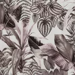 Pościel bawełniana 160x200 DAVOS 2B biała z wzorem egzotycznych fioletowych liści - 2