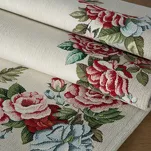 Nakładka gobelinowa 100x100 4038 naturalna z nicią szenilową ozdobiona wzorem kwiatów piwonii - 3