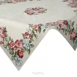 Nakładka gobelinowa 100x100 4038 naturalna z nicią szenilową ozdobiona wzorem kwiatów piwonii - 4