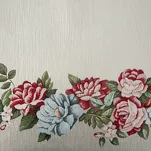 Nakładka gobelinowa 100x100 4038 naturalna z nicią szenilową ozdobiona wzorem kwiatów piwonii - 2