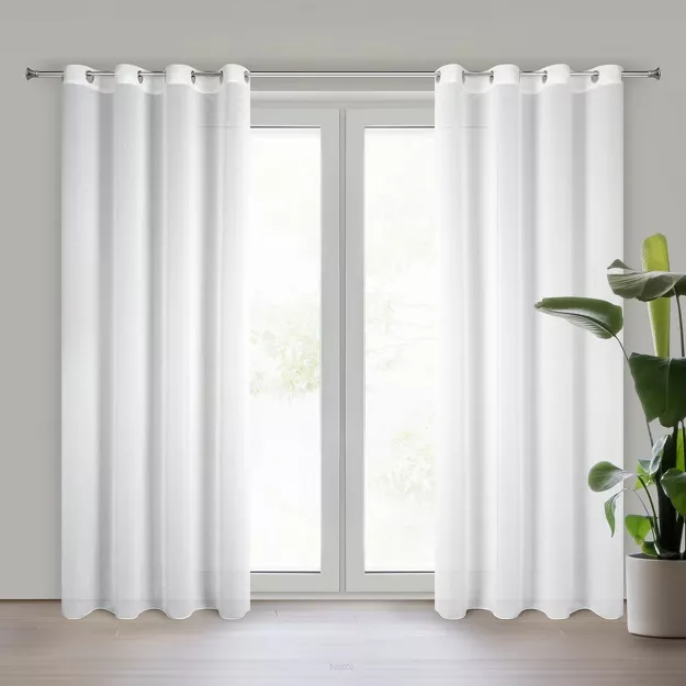 Firana na przelotkach 140x250 TIRSA biała z matowej tkaniny