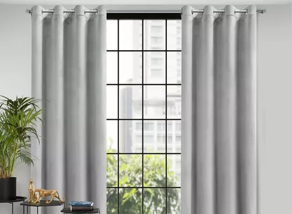 Zasłona na przelotkach 140x250 ROSA welwetowa srebrna Design 91