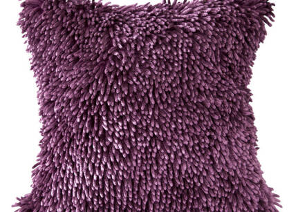 Poszewka SHAGGY 1 lila z miękkimi frędzelkami 50x50