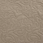 Narzuta jednokolorowa 200x220 LEN 4 beżowa pikowana w ornamentowy wzór imitująca len - 4