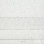 Ręcznik 50x90 NESSY biały z szeroką żakardową bordiurą  przetykaną metaliczną nicią 500 g/m2 - 2