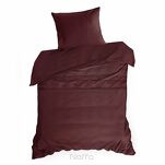 Pościel z makosatyny 160x200 ELEGANT 1H Eva Minge bordowa z ozdobną kantą i haftem - 3
