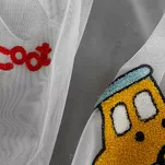 Firana na przelotkach 140x250 ALVIN biała z haftem dziecięcym w samochodziki - 6