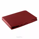 Prześcieradło z satyny bawełnianej z gumką NOVA 3 ciemna czerwień 180x200 - 5