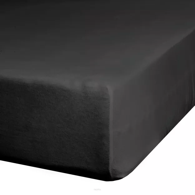 Prześcieradło z bawełny jersey z gumką czarne 240x220 Design 91