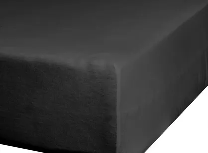 Prześcieradło z bawełny jersey z gumką czarne 240x220 Design 91