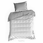 Pościel satynowa 160x200 NOVA 3 dwukolorowa gładka biała srebrna - 5