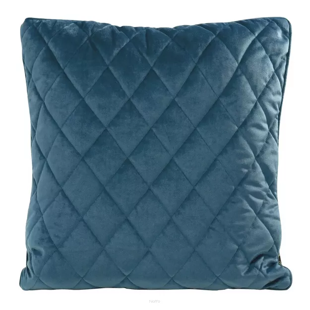 Poszewka welwetowa 45x45 VELVET 27H granatowa pikowana w romby z ozdobną wypustką na brzegach