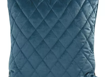 Poszewka welwetowa 45x45 VELVET 27H granatowa pikowana w romby z ozdobną wypustką na brzegach