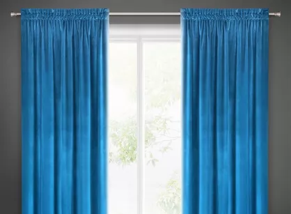 Zasłona na taśmie 140x300 SAMANTA welwetowa granatowa o subtelnym połysku