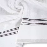 Ręcznik 50x90 FILON biały zdobiony bordiurą w prążki z połyskującą srebrną nicią - 3