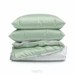 Pościel z mikrowłókna 160x200 VERANO 7 biała zielona wzór kwiatowy Design 91 - 7