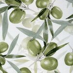 Pościel satynowa 220x200 SPRING 84 biała zielona z wzorem roślinnym z kolekcji Classic - 2