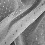 Firana na przelotkach 140x250 LOARA biała srebrny geometryczny nadruk - 5