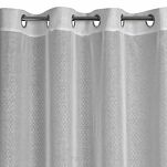 Firana na przelotkach 140x250 LOARA biała srebrny geometryczny nadruk - 4