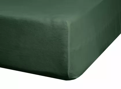 Prześcieradło z satyny bawełnianej z gumką NOVA 3 ciemna zieleń 100x200