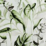 Koc z mikrowłókna ELLEN biały z nadrukiem oliwkowych egzotycznych liści - 2