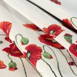 Bieżnik gobelinowy 45x140 1064 naturalny z nadrukiem maków - 3