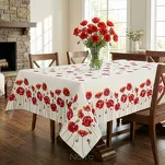 Bieżnik gobelinowy 45x140 1064 naturalny z nadrukiem maków - 4