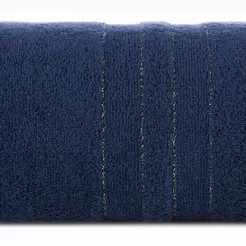 Ręcznik bawełniany 50x90 GALA granatowy zdobiony bordiurą z błyszczącą nicią