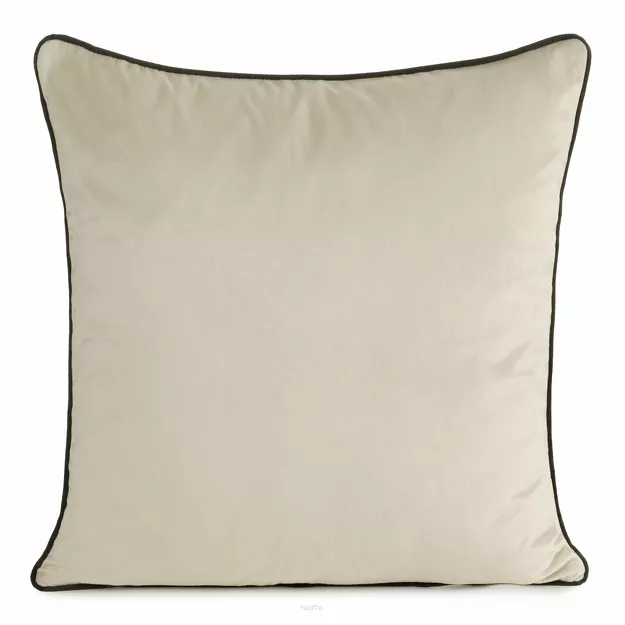 Poszewka welwetowa 45x45 GAJA 2 jednokolorowa beżowa obszyta lamówką